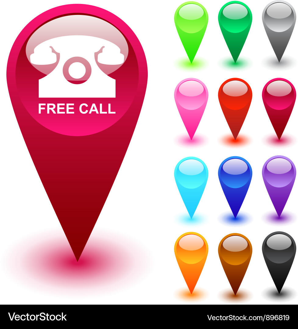 Call Button Icons - Set Vector Image