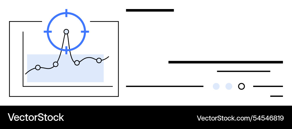 Datenanalyse mit Diagramm mit Zielpointer Datenanalyse mit Diagramm mit Zielpointer vektorbild