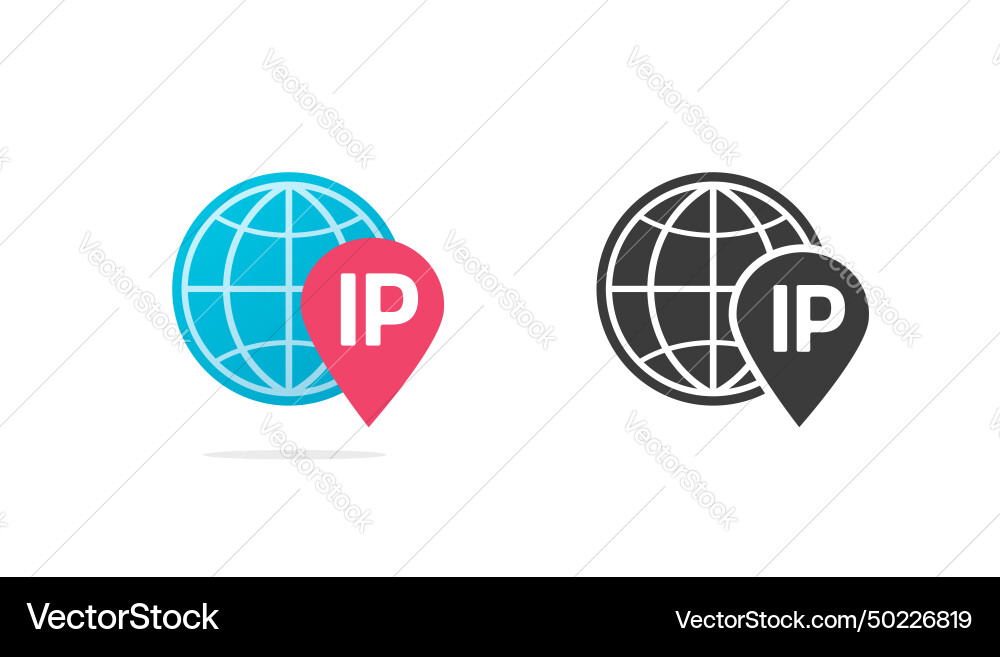Ip address geolocation location icon graphic Vector Image