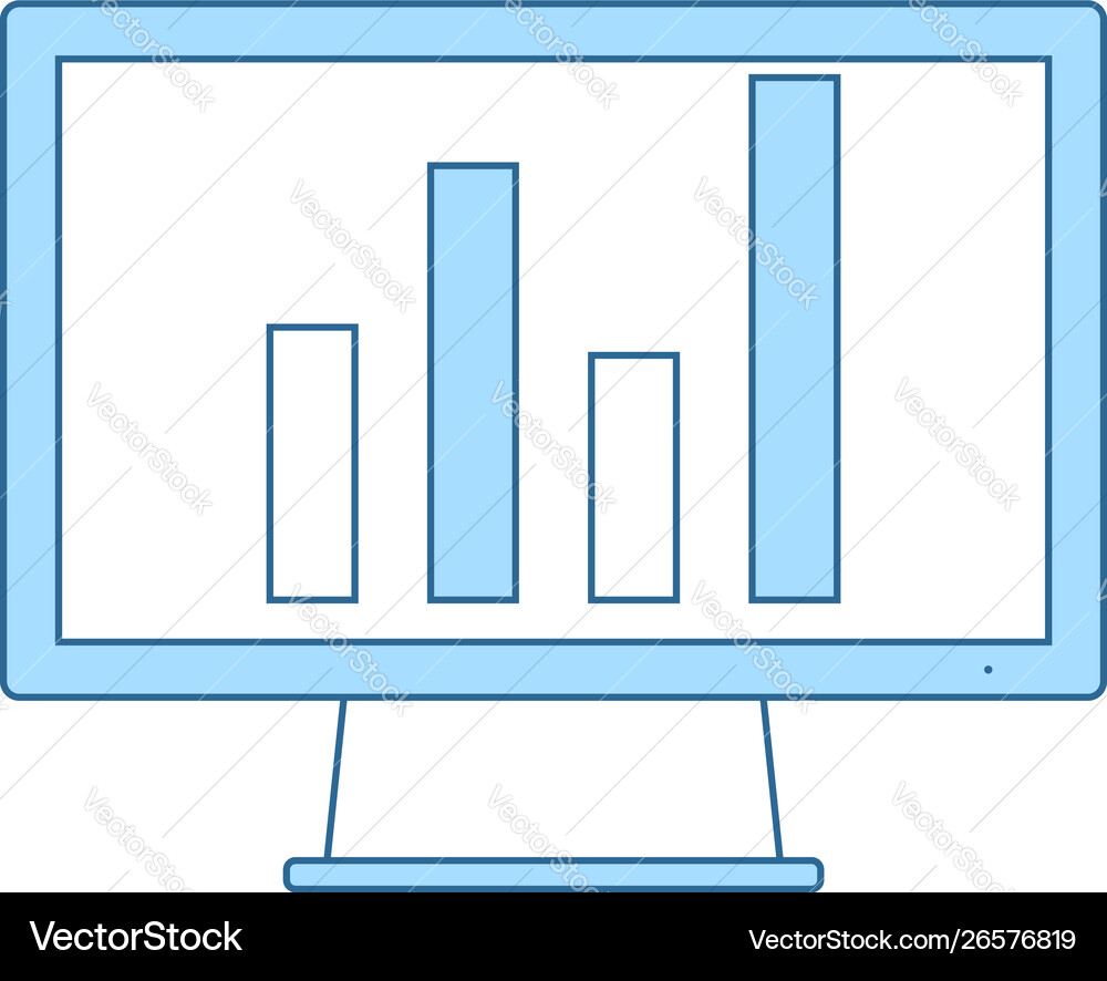 Monitor with analytics diagram icon Monitor with analytics diagram icon vector image