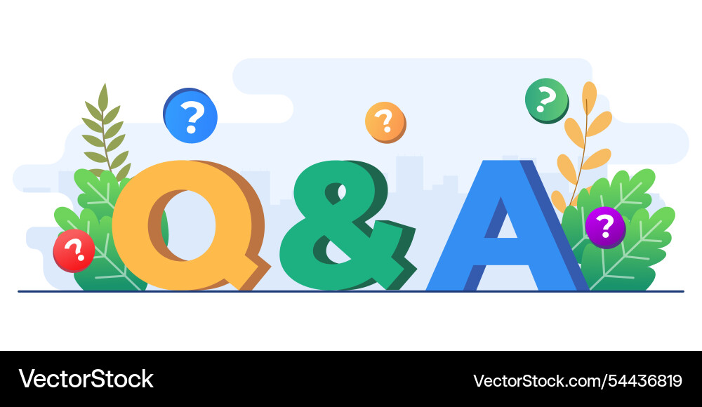 Questions and answers concept flat template Questions and answers concept flat template vector image