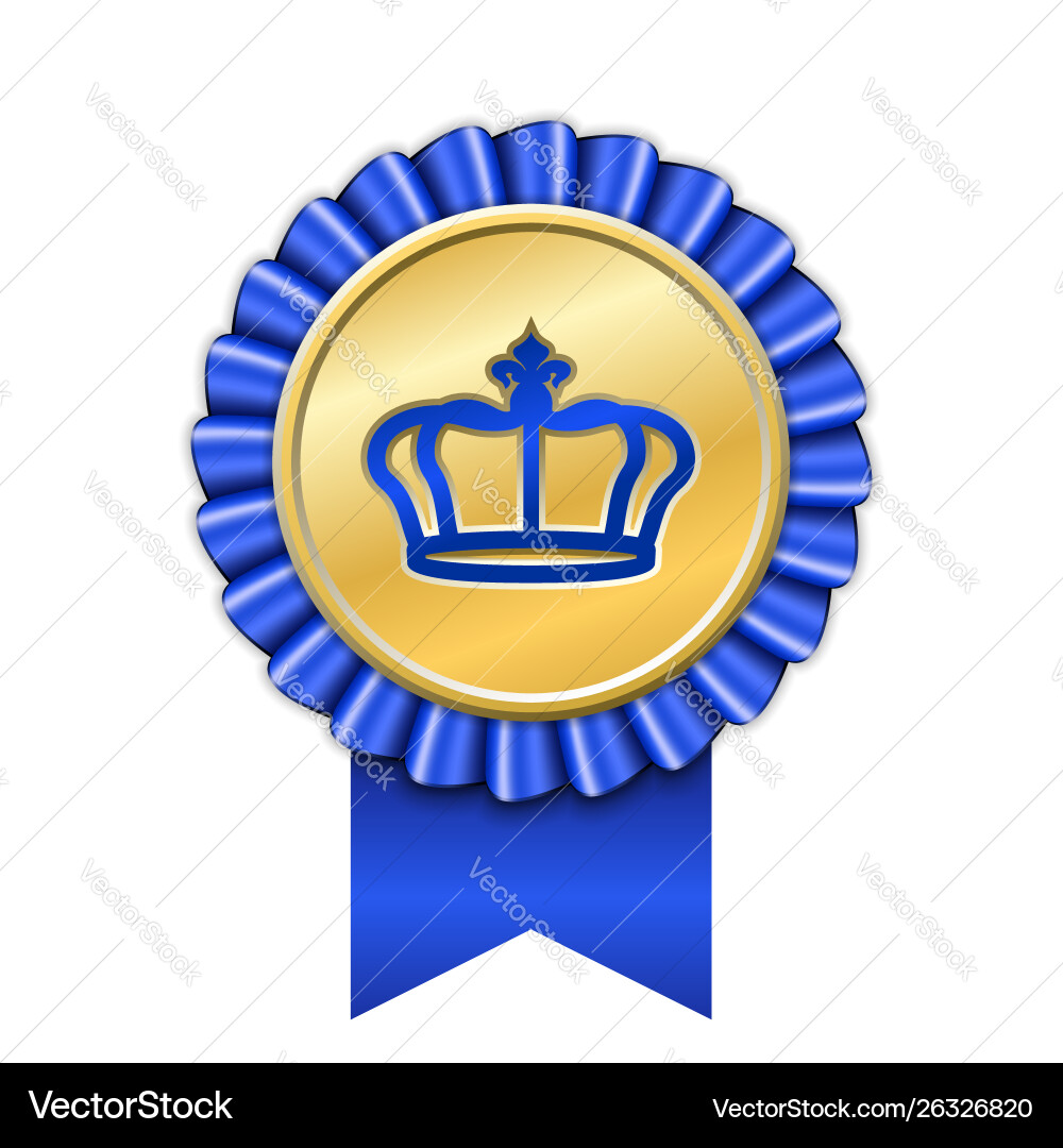 Award Band Gold Ikone goldene blaue Medaille Krone Award Band Gold Ikone goldene blaue Medaille Krone vektorbild