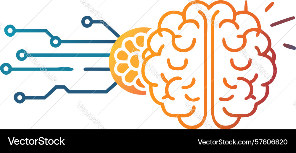 Brain network icon for data and ai concepts vector image