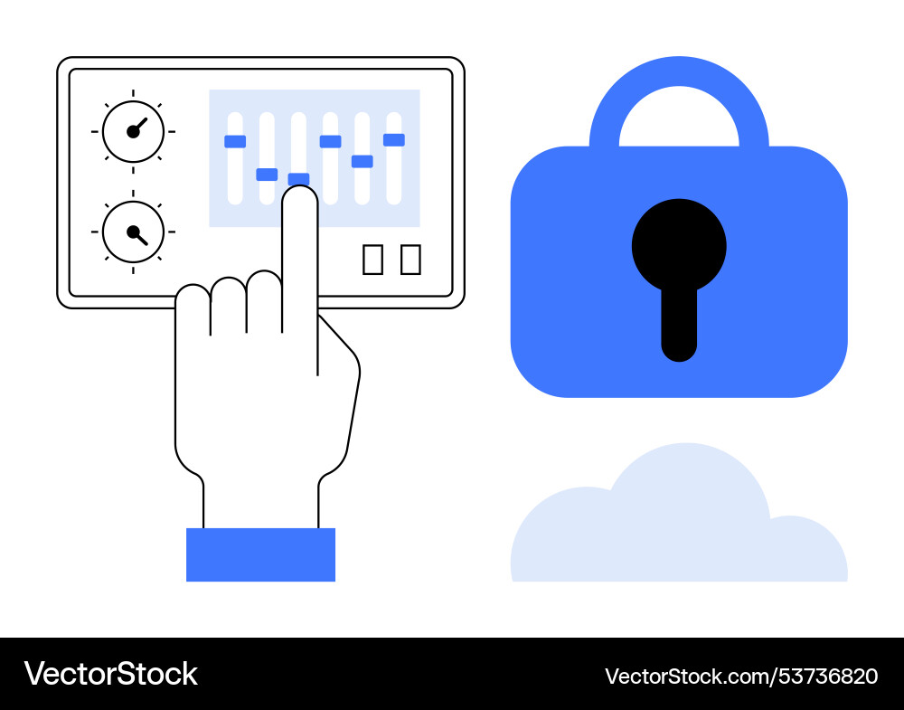 Data security cloud storage and access control Data security cloud storage and access control vector image