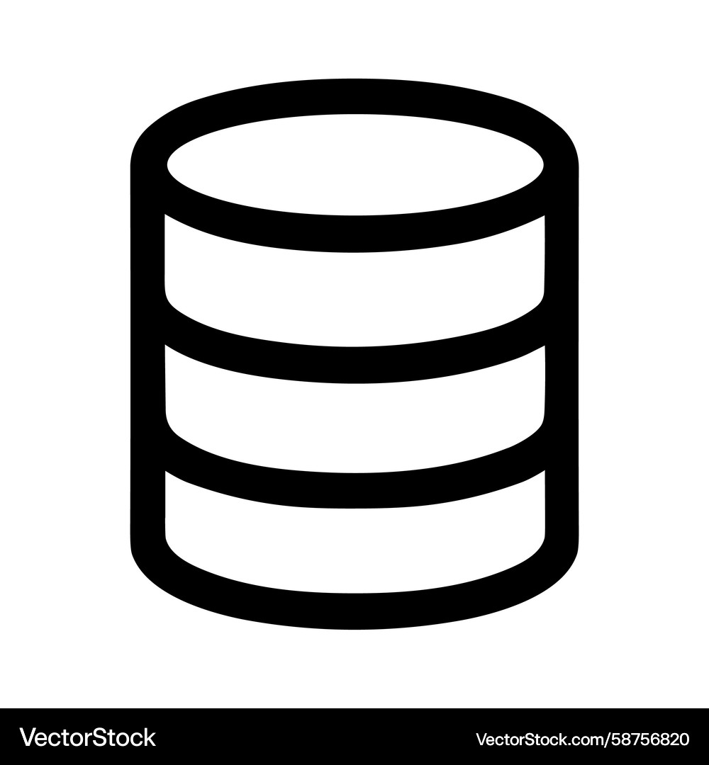 Database Storage Icon - Round Outline Vector Image