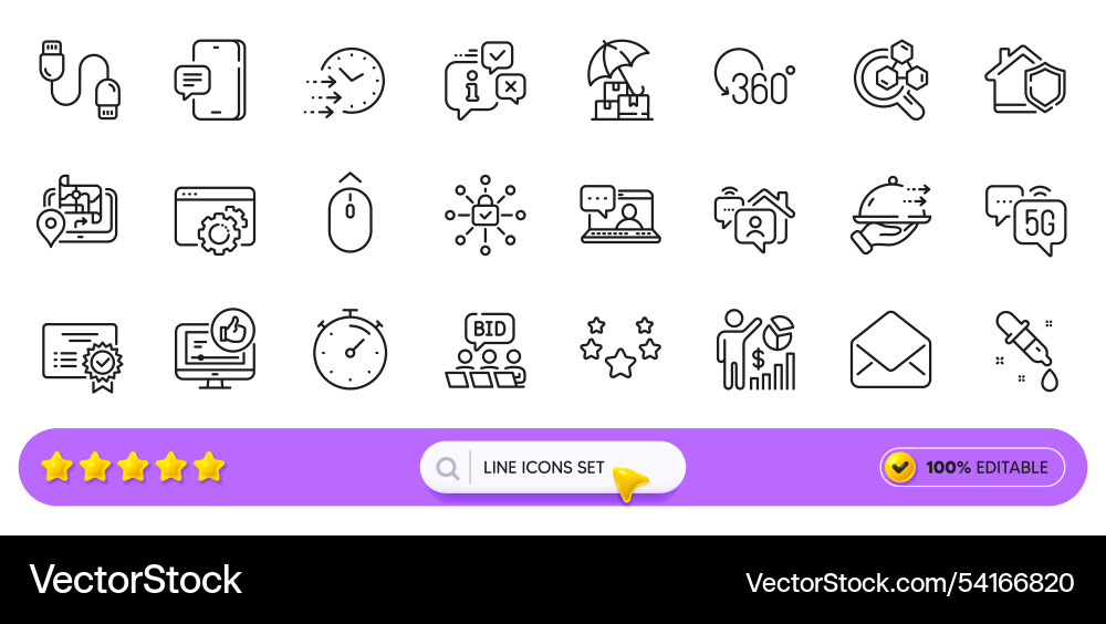 Delivery time security lock and timer line icons Delivery time security lock and timer line icons vector image