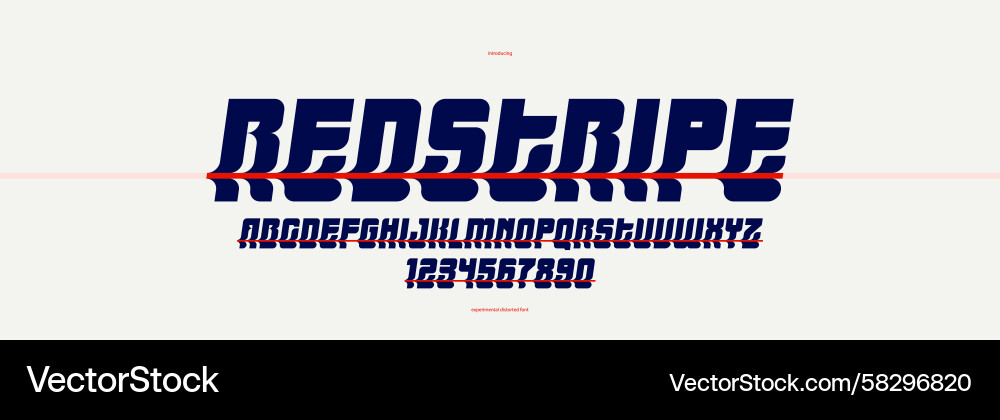 Distorted & Twisted Display Font Vector Image