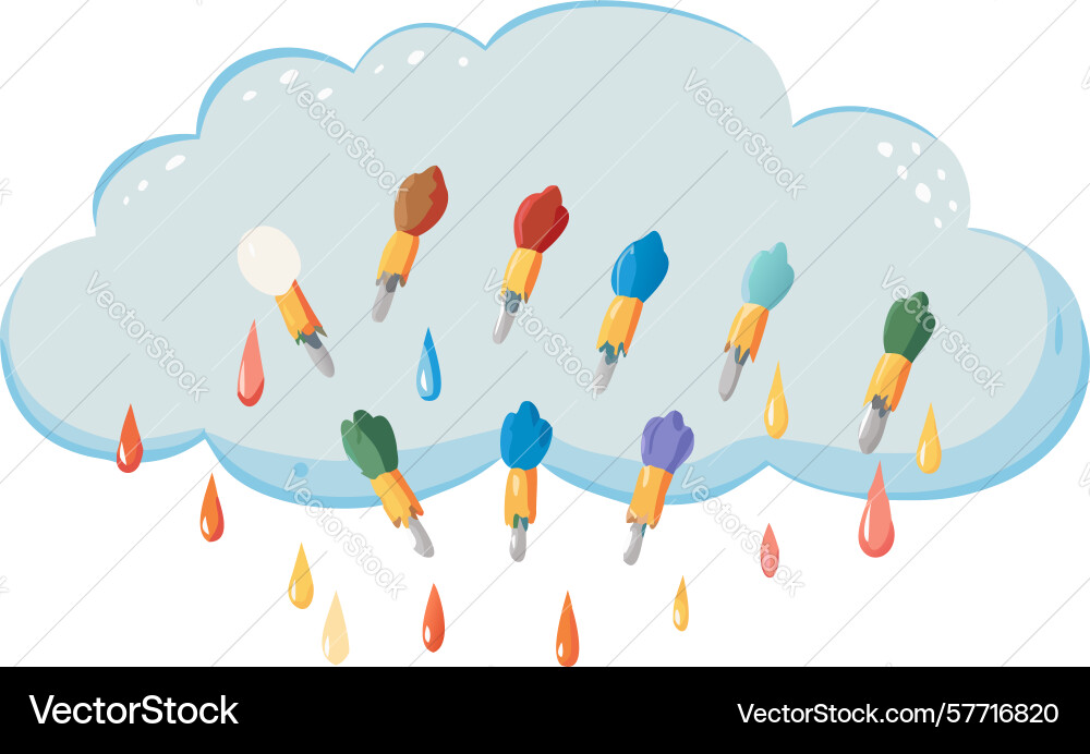 Dynamic cloud raining blocks for digital concepts vector image