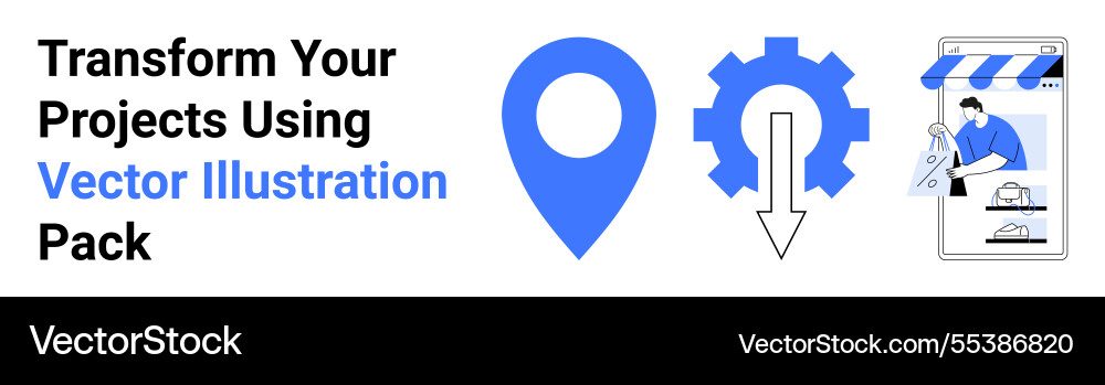 Enhance your projects with location settings Enhance your projects with location settings vector image