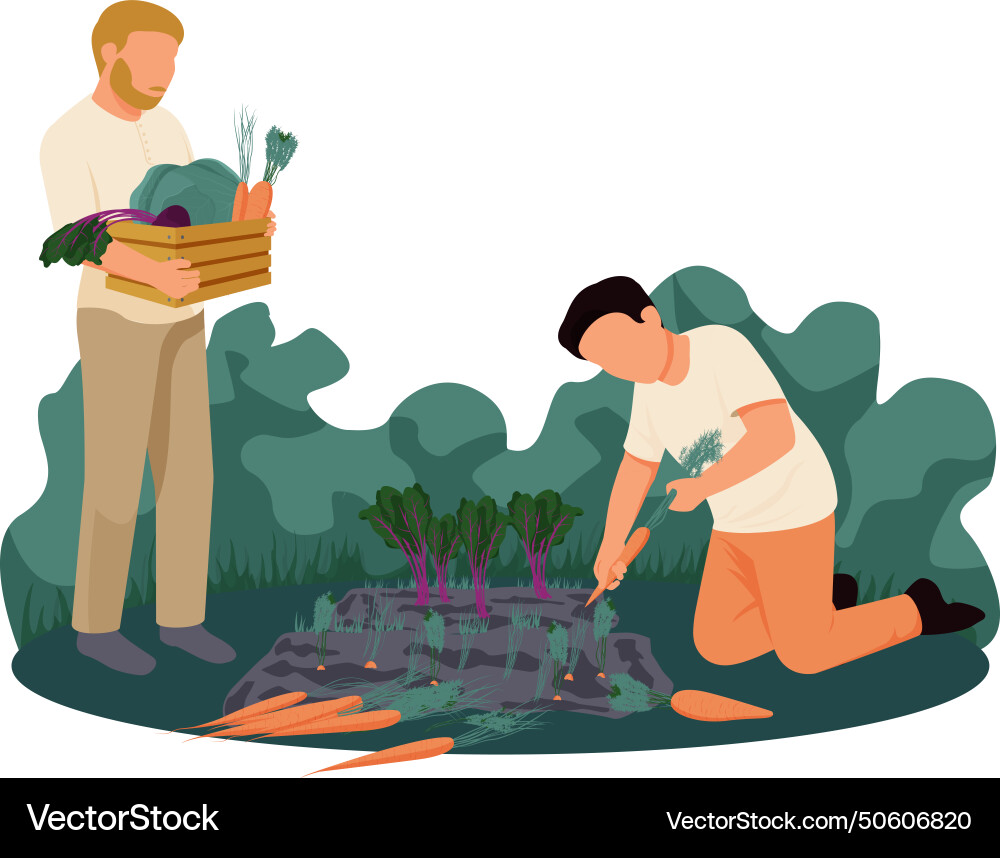 Flat farm Royalty Free Vector Image - VectorStock