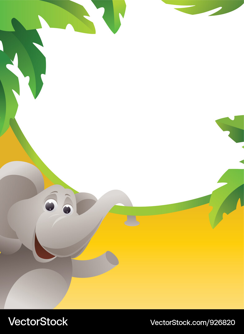 Frame with elephant Vector Image