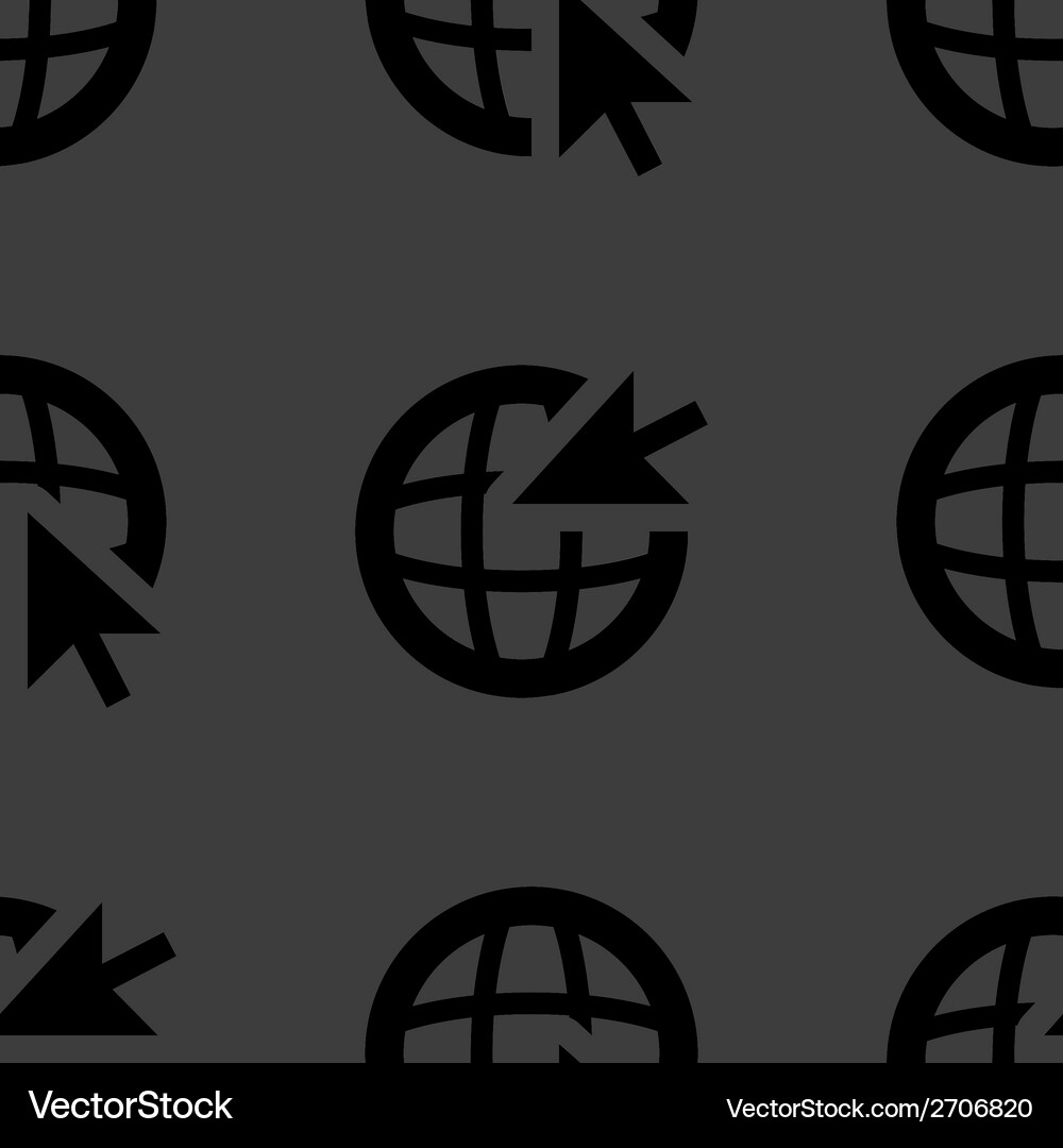 Globe web icon flat design seamless pattern Vector Image