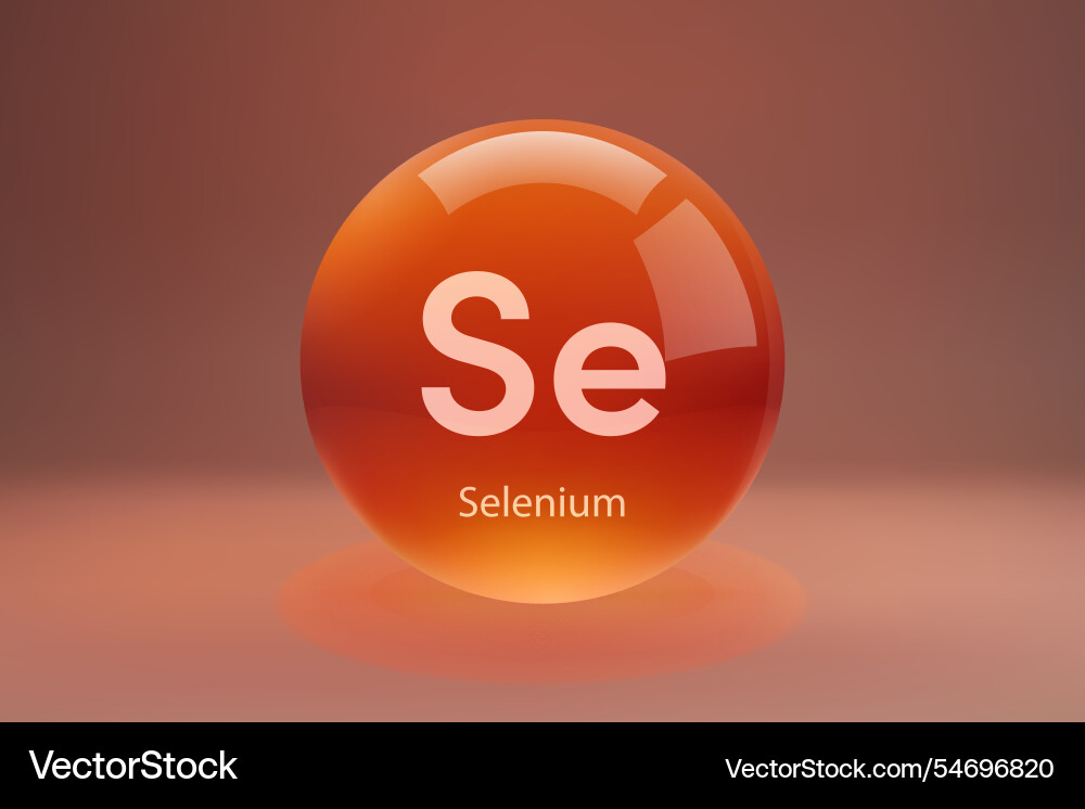 Glossy sphere with selenium symbol vector image