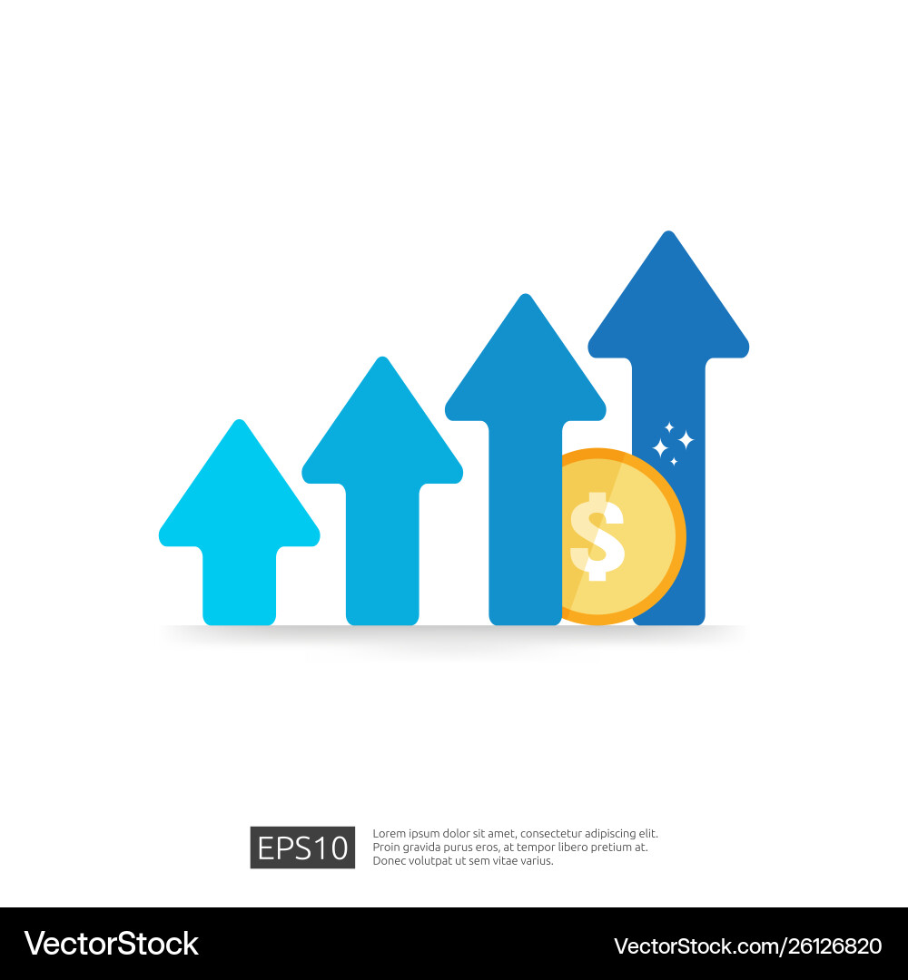 Income salary dollar rate increase statistic Vector Image