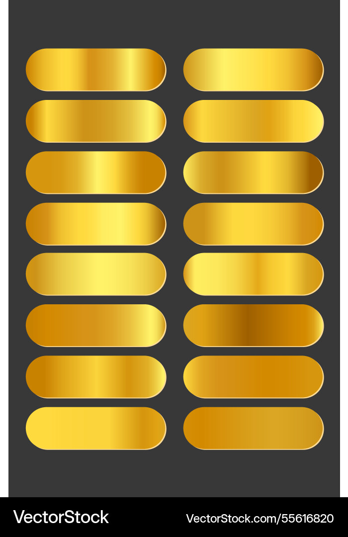 Metallic gradient collection with shiny rainbow Vector Image