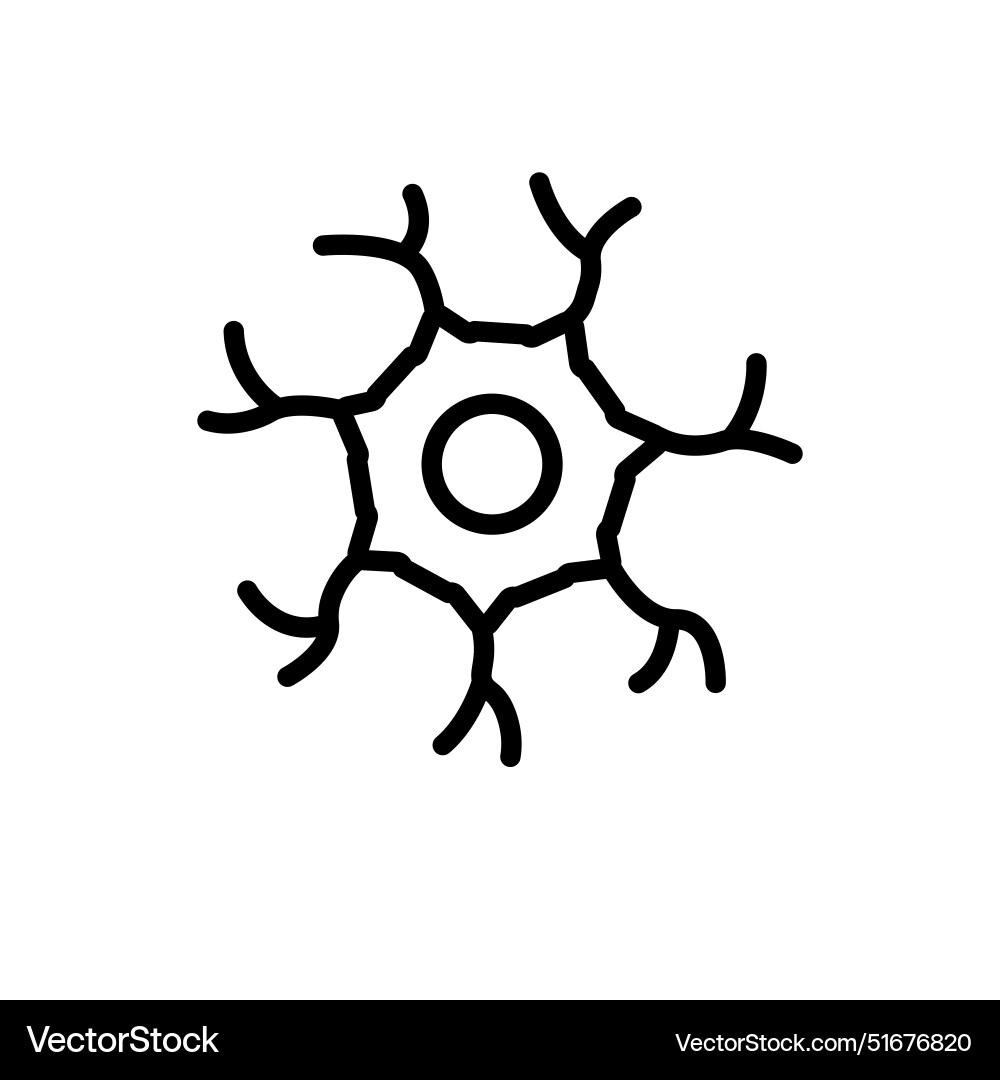 Neuron nerve line icon simple outline style Neuron nerve line icon simple outline style vector image