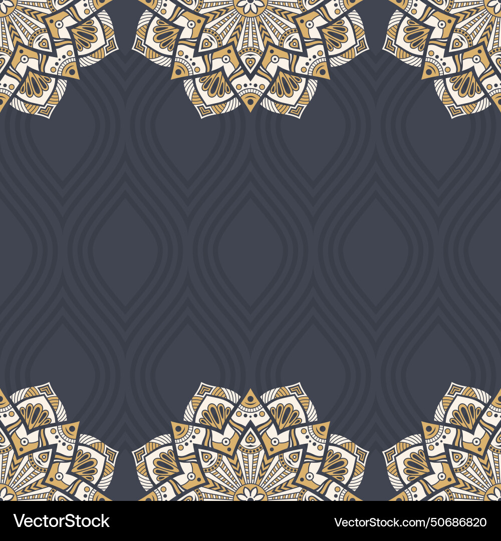 Seamless border pattern with mandalas mandala Seamless border pattern with mandalas mandala vector image