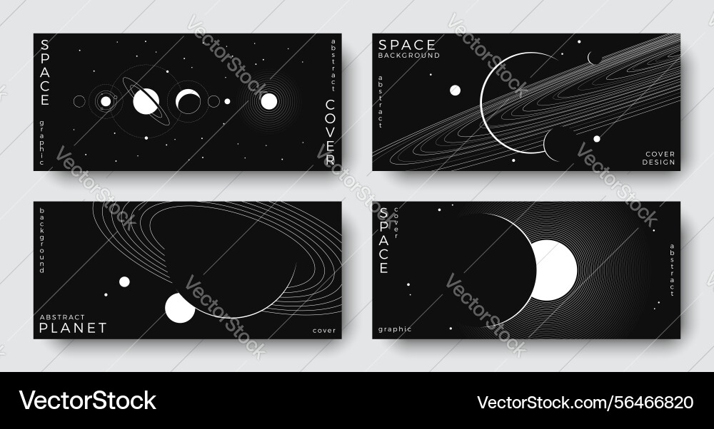 Set of abstract space horizontal backgrounds Set of abstract space horizontal backgrounds vector image