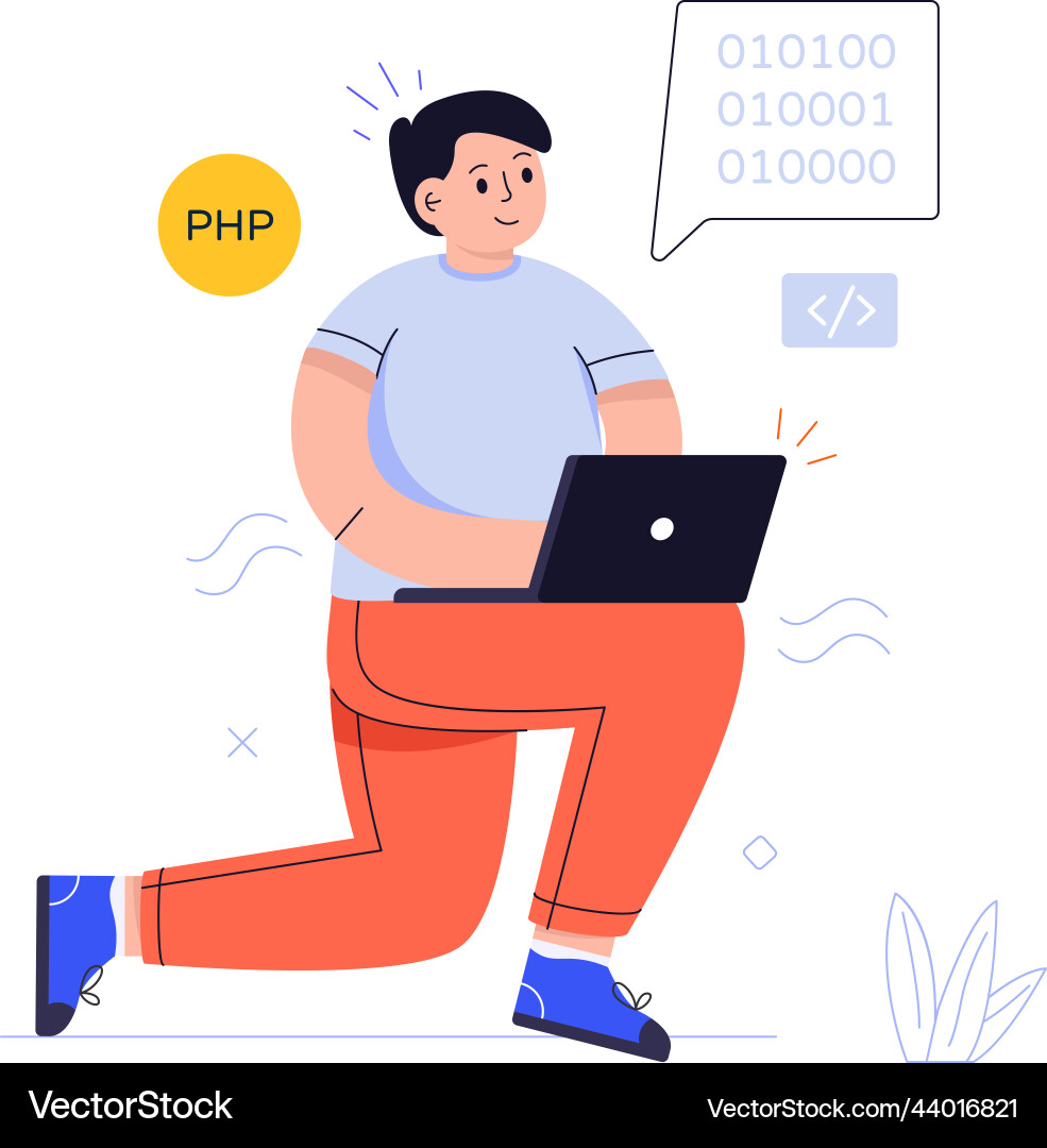 A programmer person in an denoting co vector image