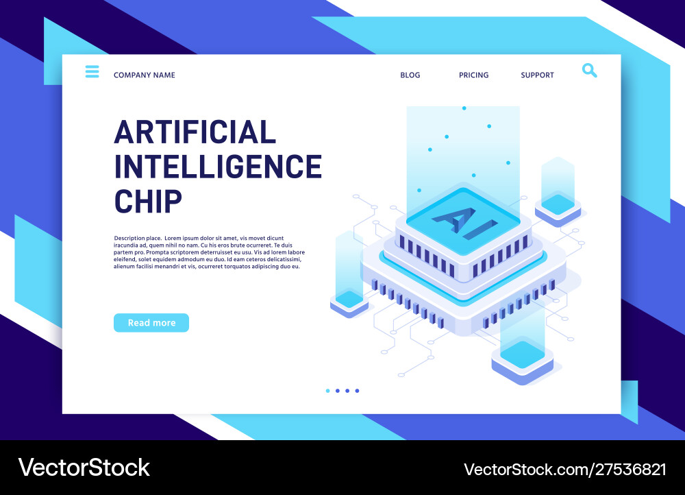 AI Chip Technology - Machine Learning vector image
