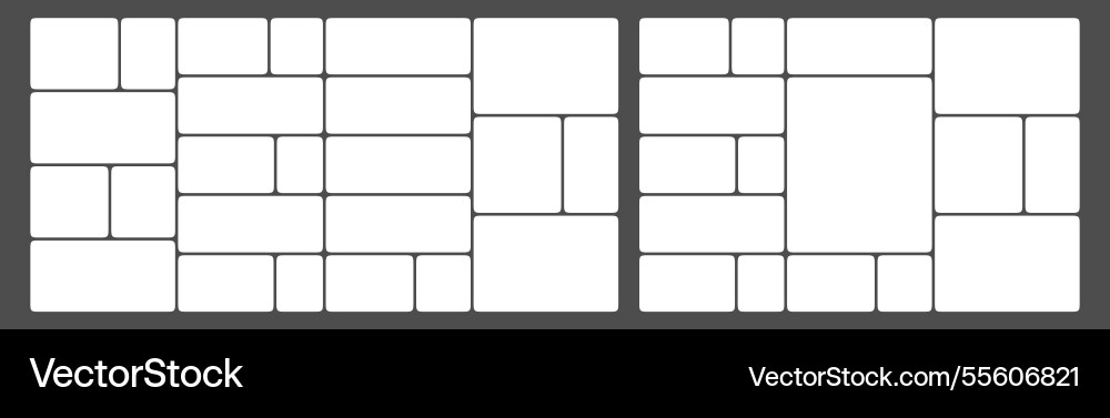 Collage image frame grid template rectangle card Collage image frame grid template rectangle card vector image