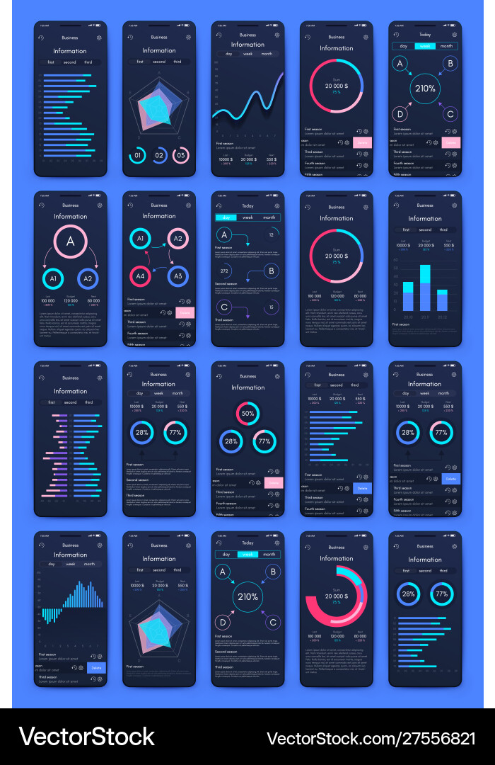 Different ui ux gui screens and flat web icons Different ui ux gui screens and flat web icons vector image