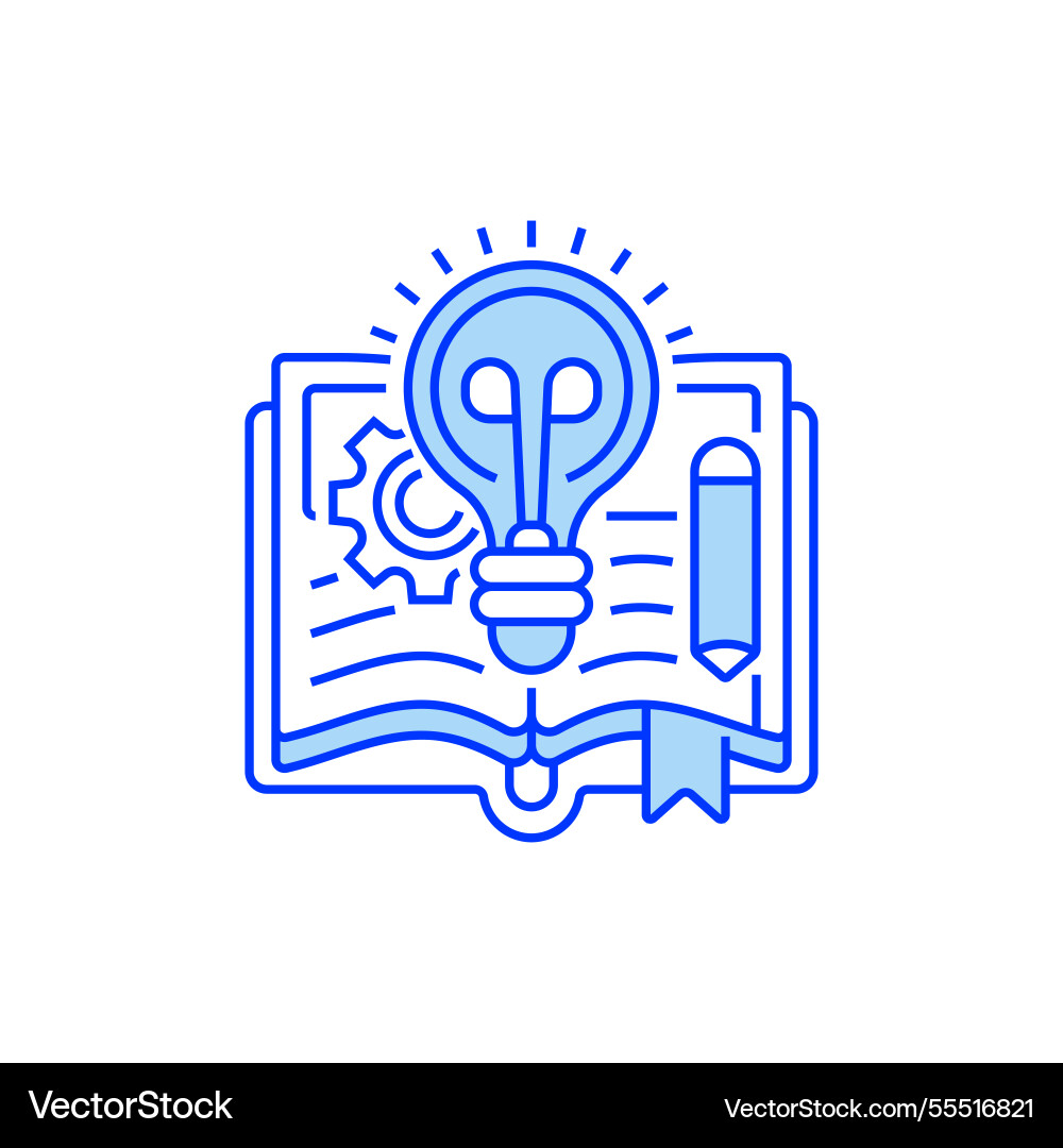 Knowledge base filled line icon linear style sign vector image