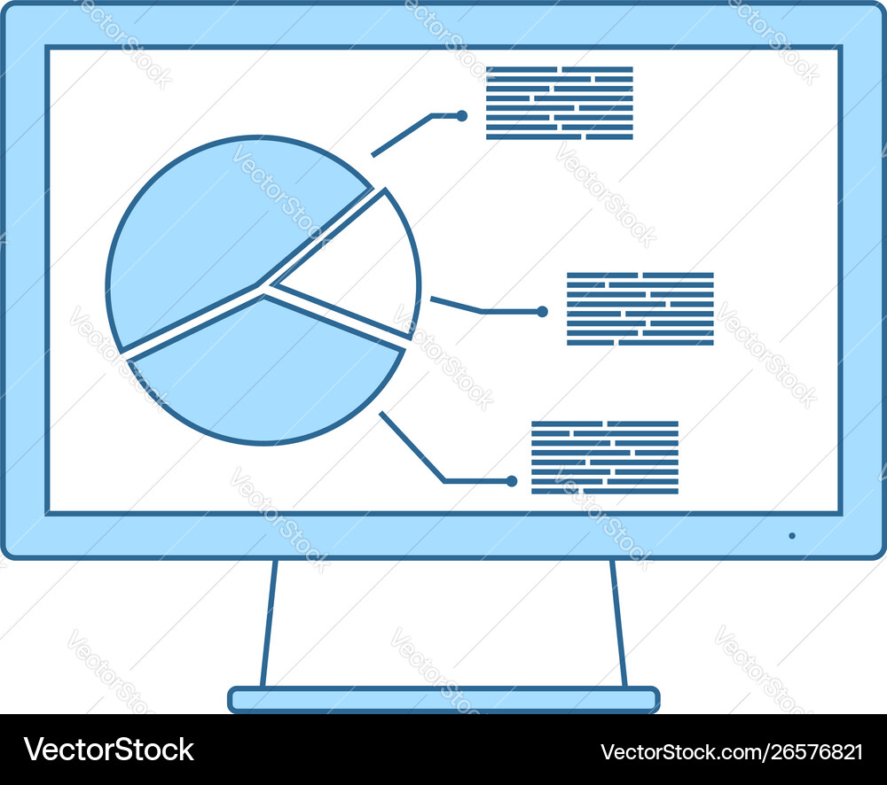 Monitor with analytics diagram icon Monitor with analytics diagram icon vector image