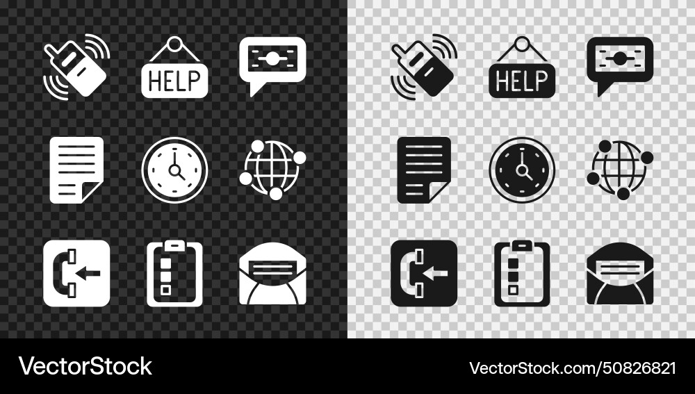 Set mobile phone signboard with text help stacks vector image