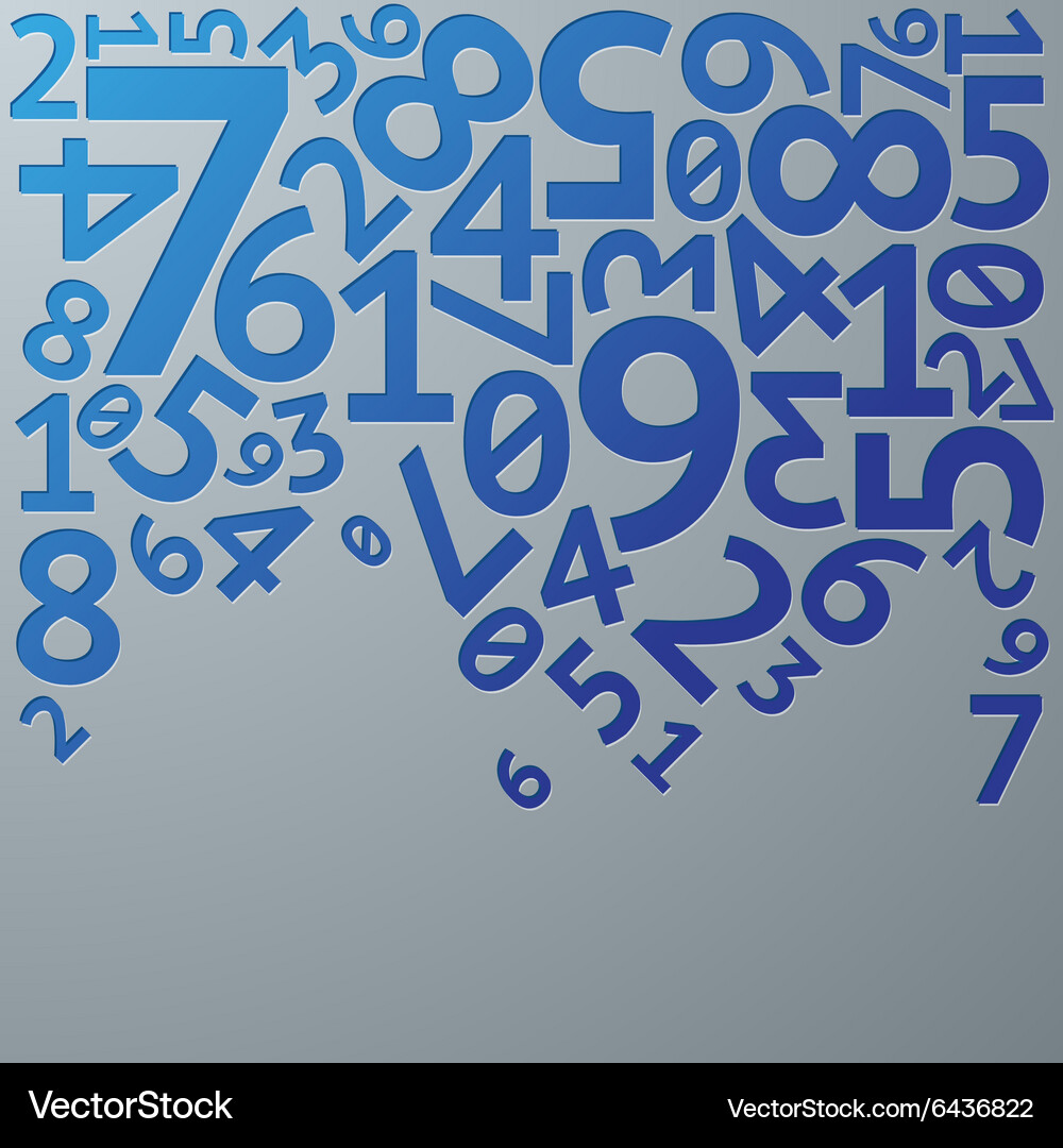Abstract blue gradient extruded random numbers Vector Image