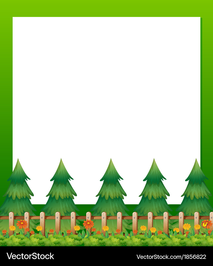 An empty paper template with pine trees vector image