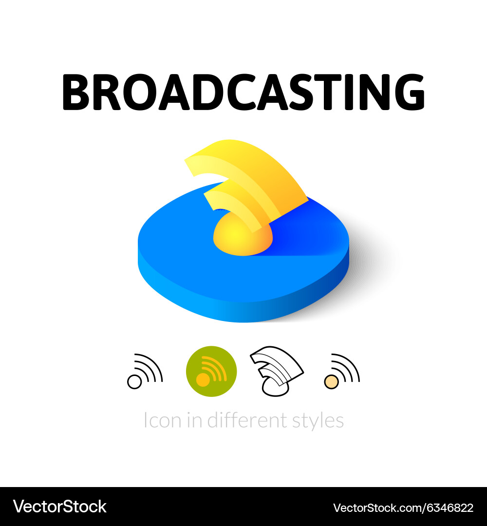Broadcasting icon in different style vector image