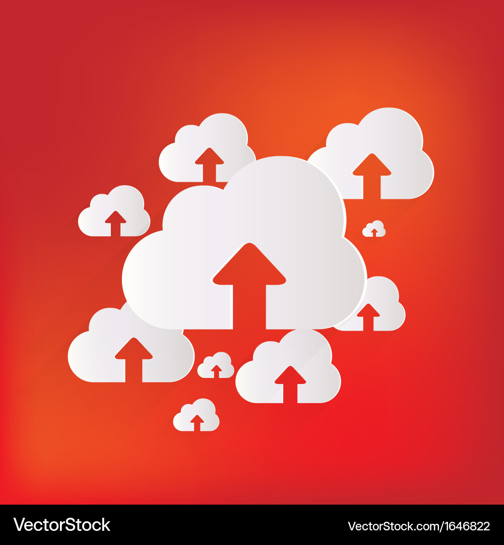 Cloud upload application web icon vector image