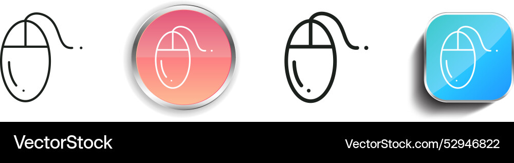Computer mouse icon thin linear regular vector image
