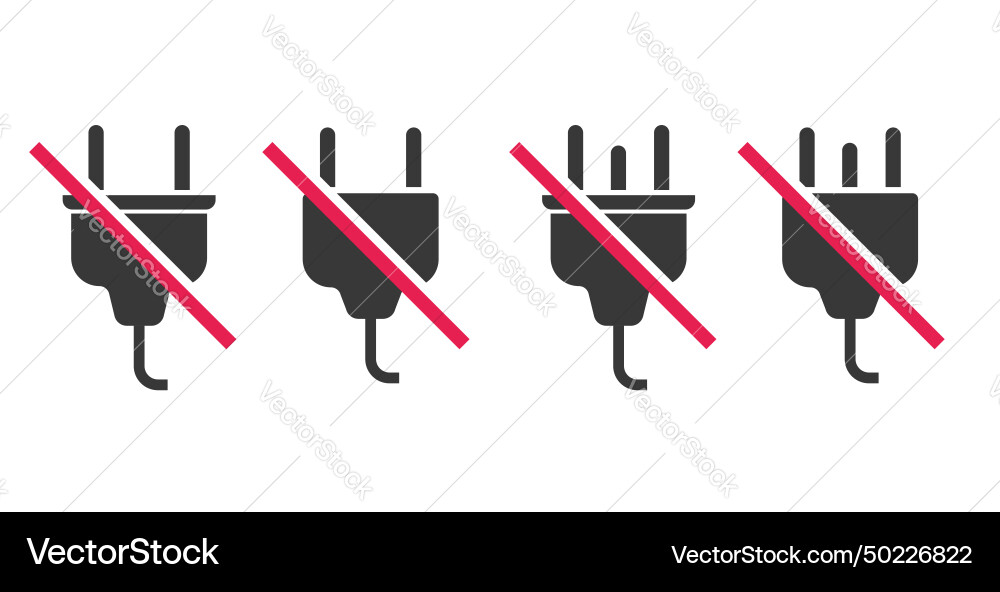 No plug power icon graphic simple pictogram label Vector Image