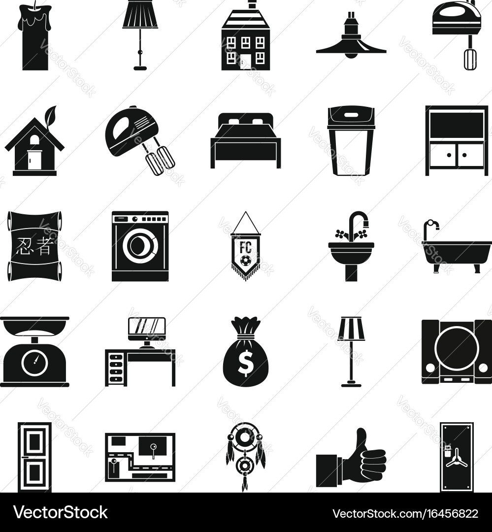 Placement icons set simple style Vector Image