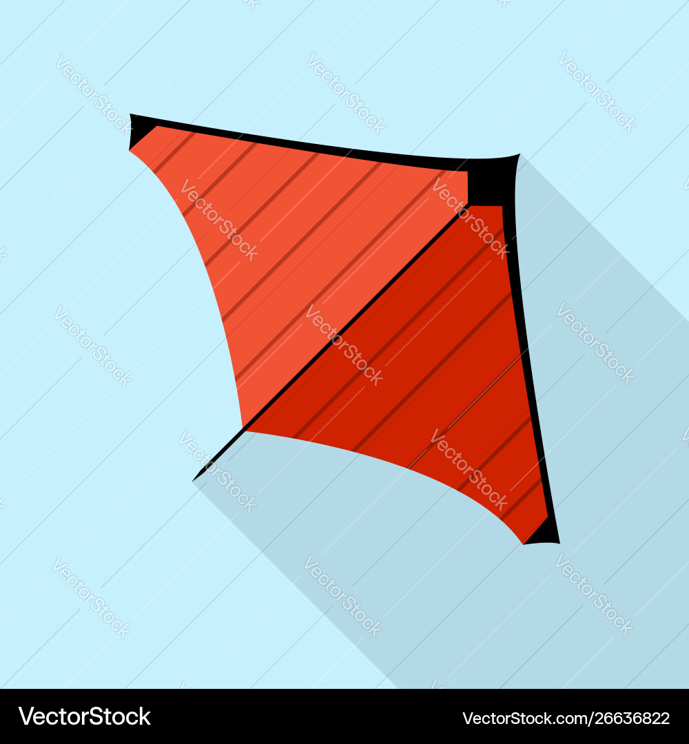 Red striped kite icon flat style Red striped kite icon flat style vector image