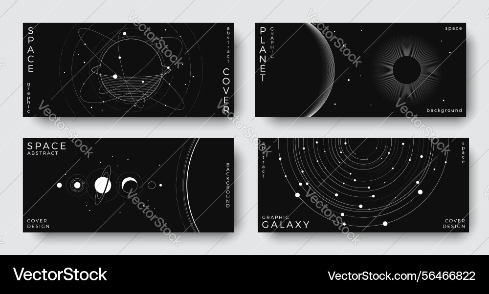 Set of abstract space horizontal backgrounds Set of abstract space horizontal backgrounds vector image