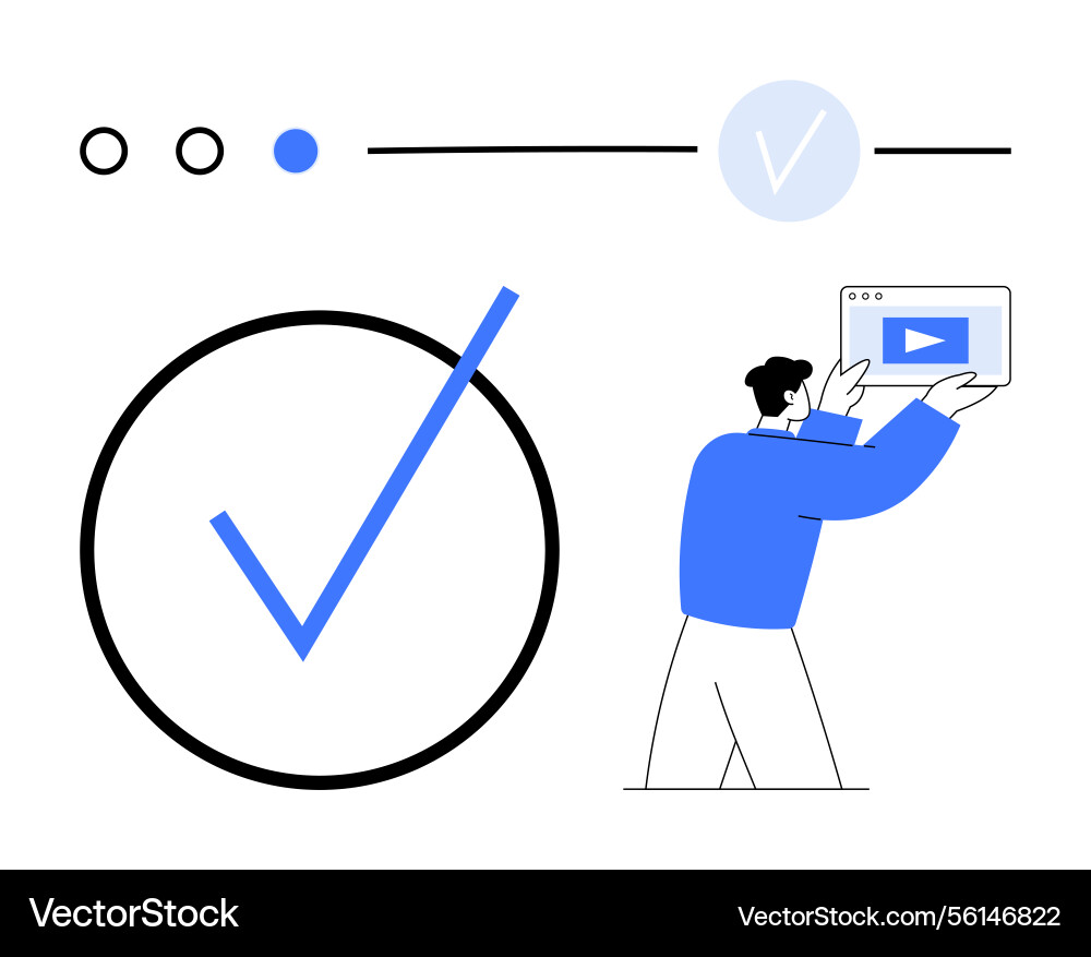 Task completion concept with checkmark progress Task completion concept with checkmark progress vector image
