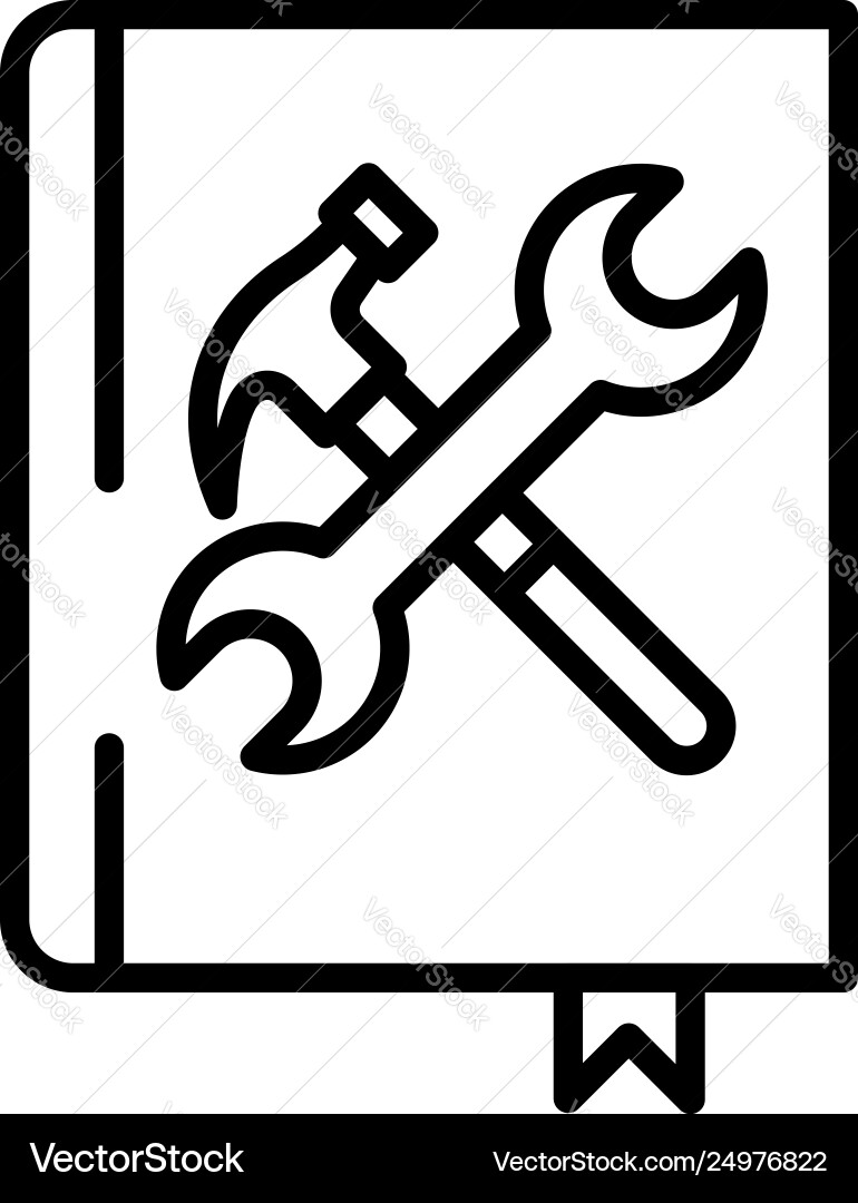 User guide book icon outline style Vector Image