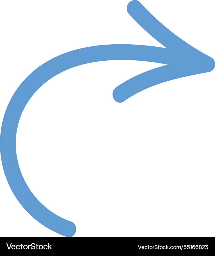 Bending arrow symbol pointer doodle vector image