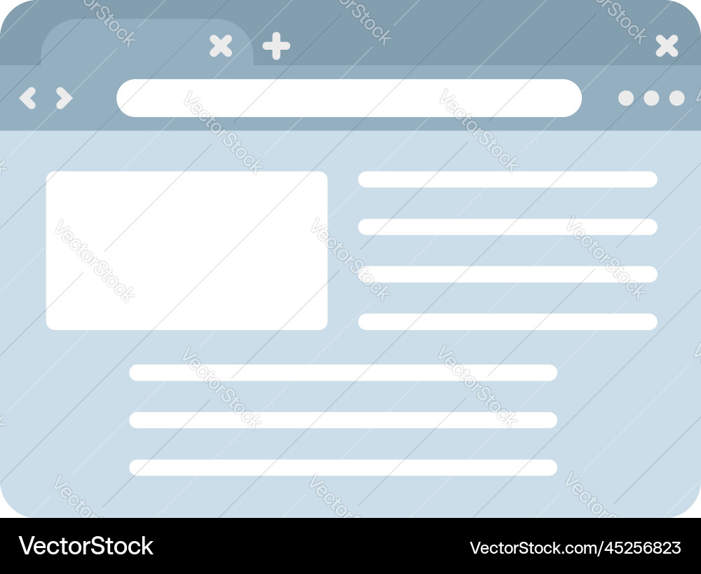 Browser page icon flat window computer Browser page icon flat window computer vector image