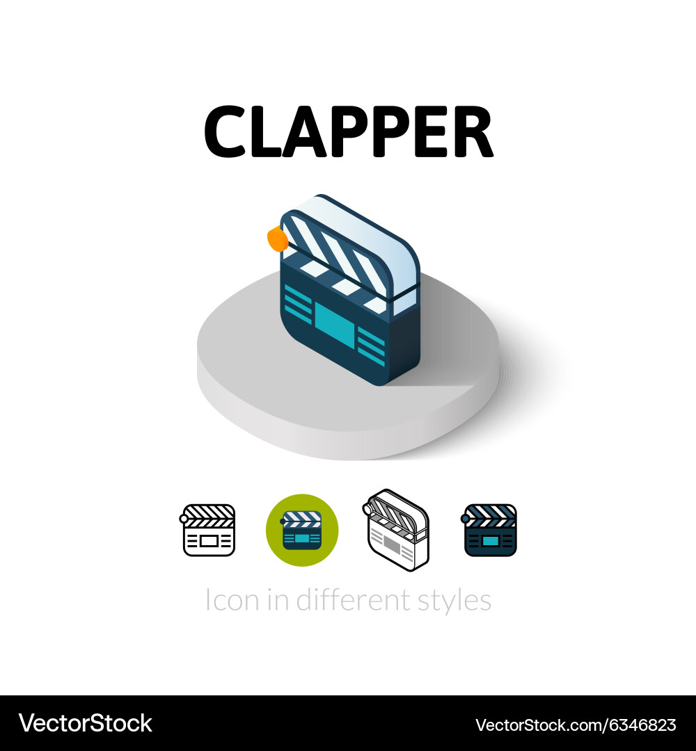 Clapper icon in different style vector image