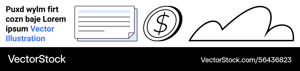 Cloud computing concept with document currency Vector Image