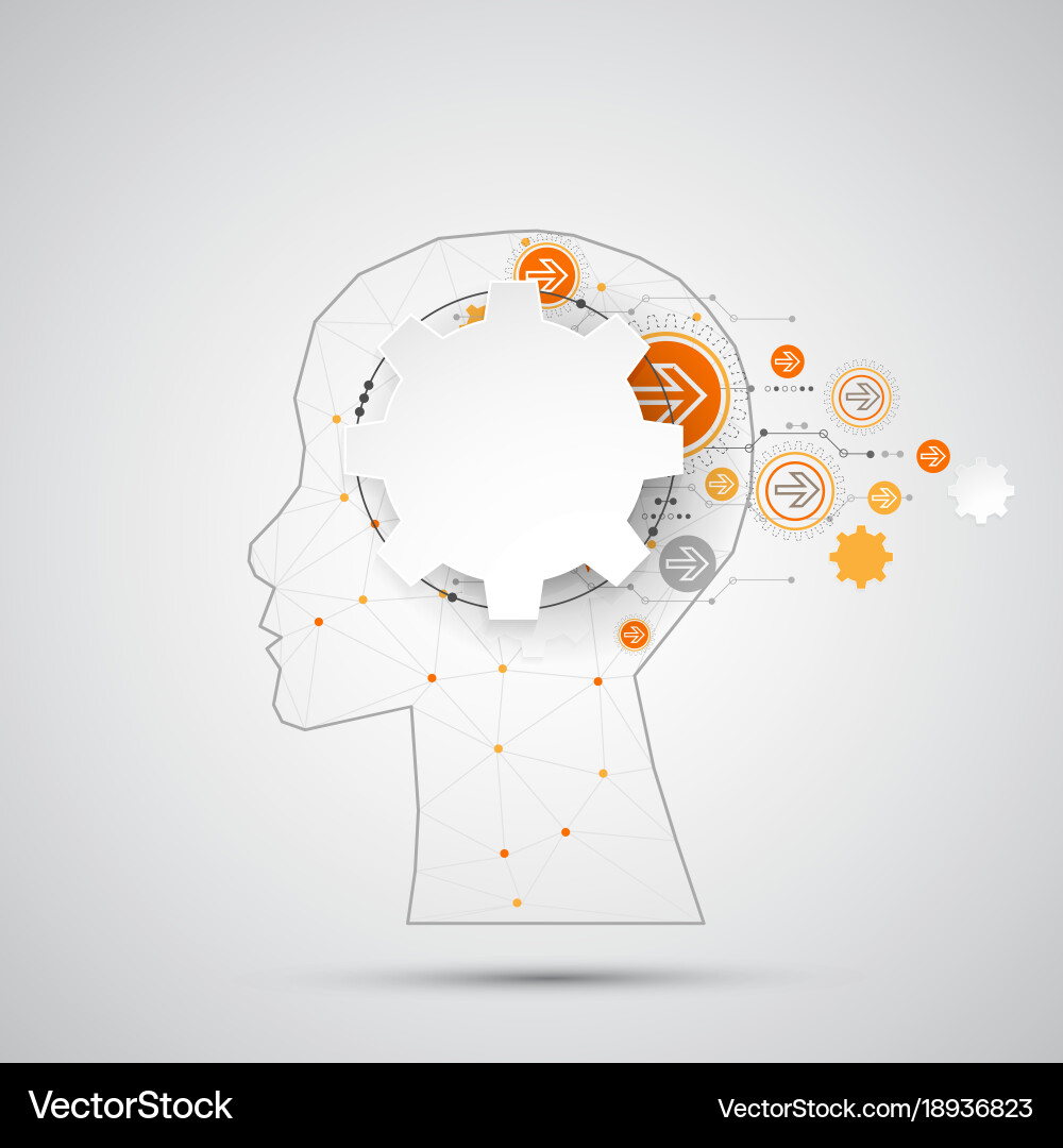 Creative brain concept background with triangular Creative brain concept background with triangular vector image