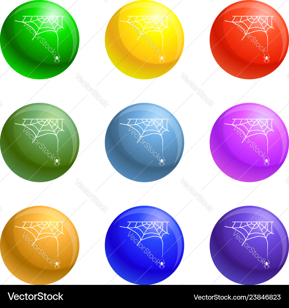 Cross Spider Web Icons Vector Image