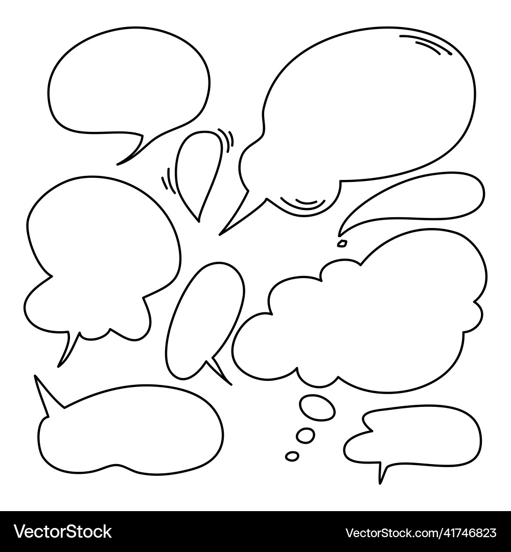 Doodle set of comic speech bubbles Doodle set of comic speech bubbles vector image