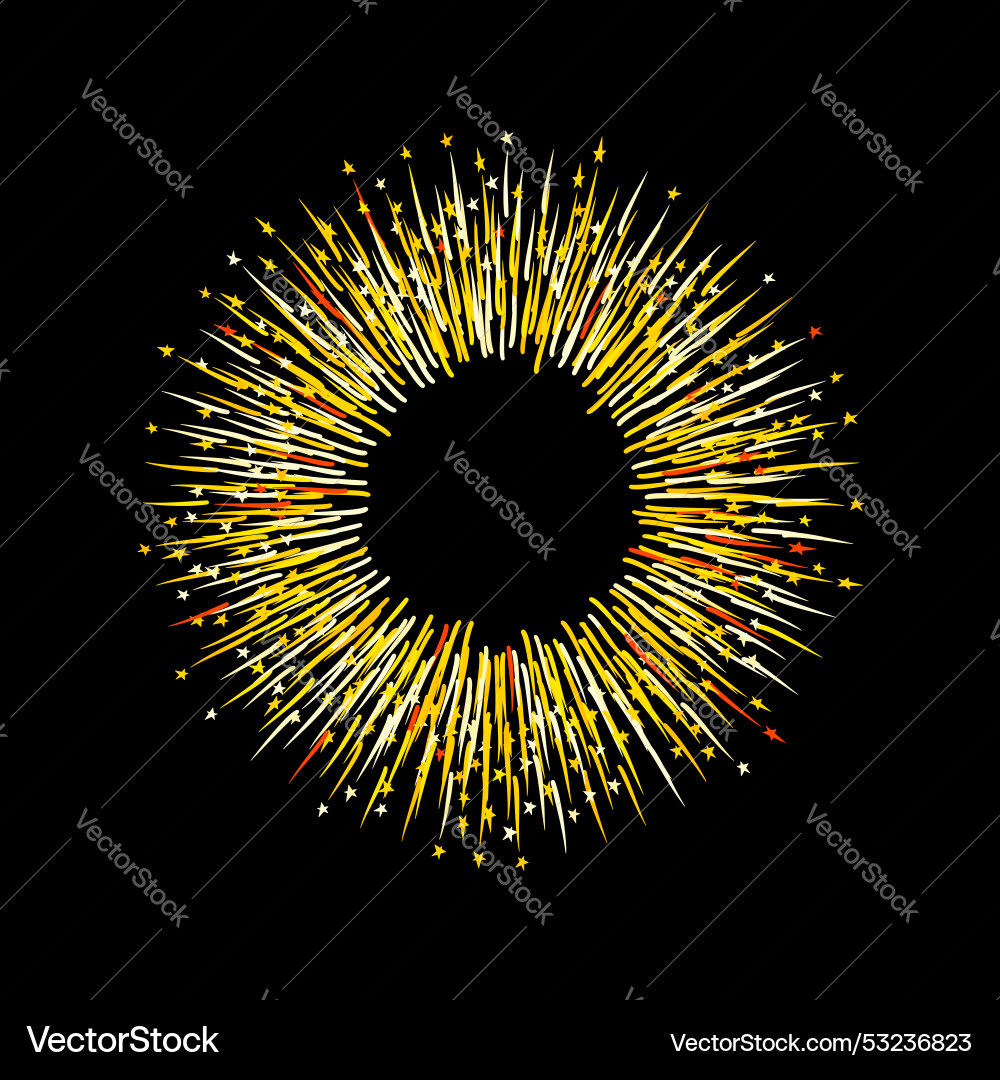 Exploding firework burst in vintage style retro Exploding firework burst in vintage style retro vector image