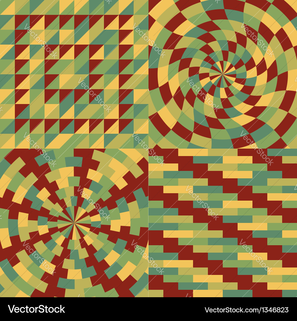 Geometric Pattern Set - Triangles & Circles vector image