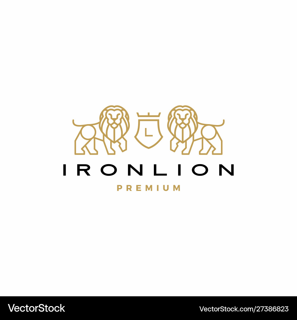 Lion coat arms logo icon Lion coat arms logo icon vector image